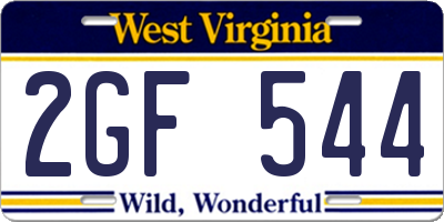 WV license plate 2GF544