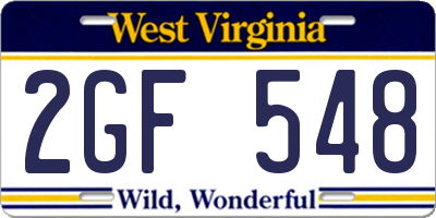 WV license plate 2GF548