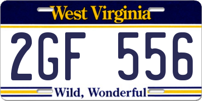 WV license plate 2GF556