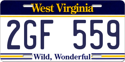 WV license plate 2GF559