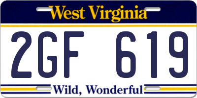 WV license plate 2GF619