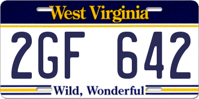 WV license plate 2GF642