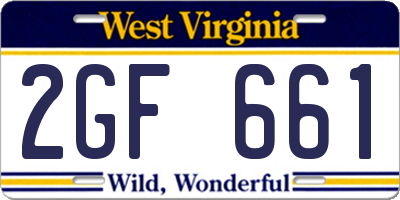 WV license plate 2GF661