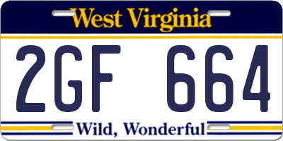 WV license plate 2GF664