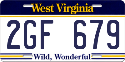 WV license plate 2GF679