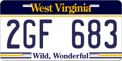 WV license plate 2GF683