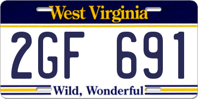 WV license plate 2GF691