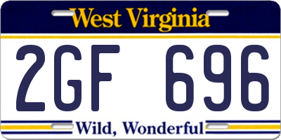 WV license plate 2GF696