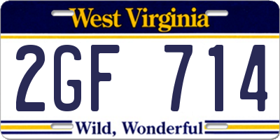 WV license plate 2GF714