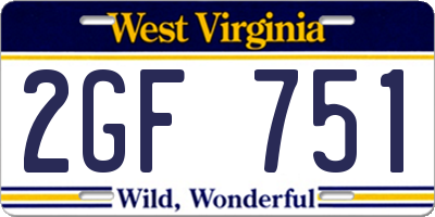 WV license plate 2GF751