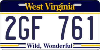 WV license plate 2GF761
