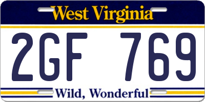 WV license plate 2GF769