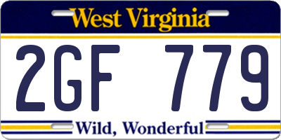 WV license plate 2GF779