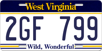 WV license plate 2GF799