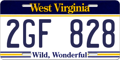 WV license plate 2GF828