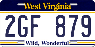 WV license plate 2GF879
