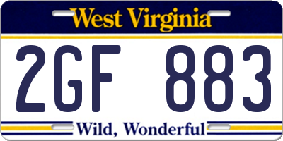 WV license plate 2GF883