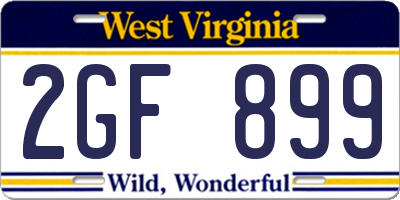 WV license plate 2GF899
