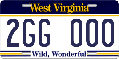 WV license plate 2GG000