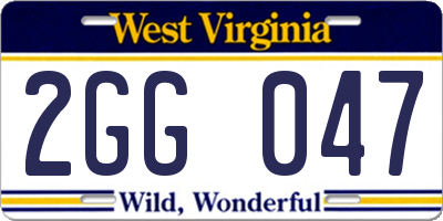 WV license plate 2GG047