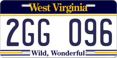 WV license plate 2GG096