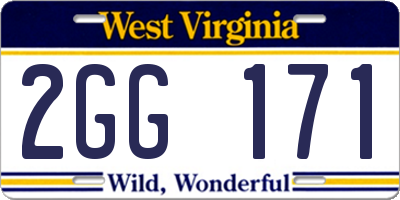 WV license plate 2GG171