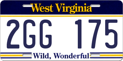 WV license plate 2GG175
