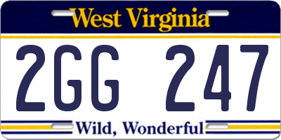 WV license plate 2GG247