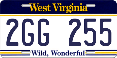 WV license plate 2GG255