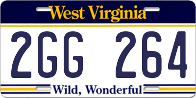 WV license plate 2GG264