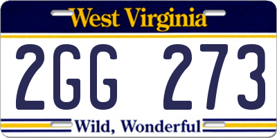 WV license plate 2GG273