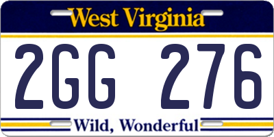 WV license plate 2GG276