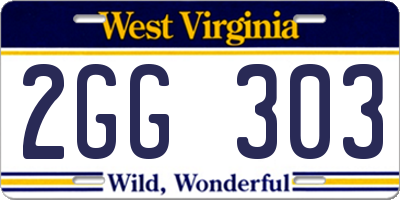 WV license plate 2GG303