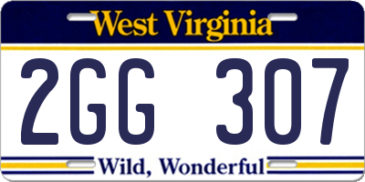 WV license plate 2GG307
