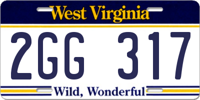 WV license plate 2GG317