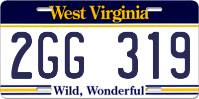 WV license plate 2GG319