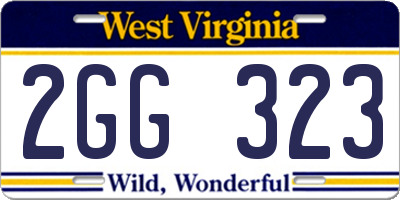 WV license plate 2GG323