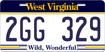 WV license plate 2GG329