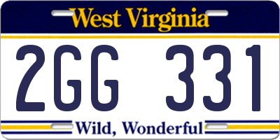 WV license plate 2GG331
