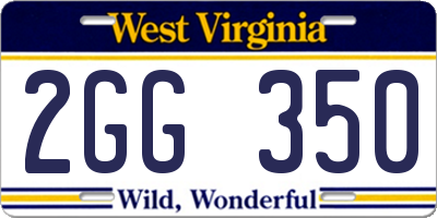 WV license plate 2GG350
