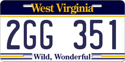 WV license plate 2GG351