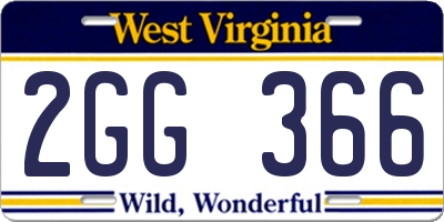 WV license plate 2GG366