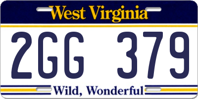 WV license plate 2GG379