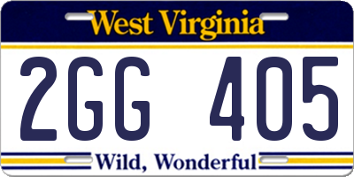 WV license plate 2GG405
