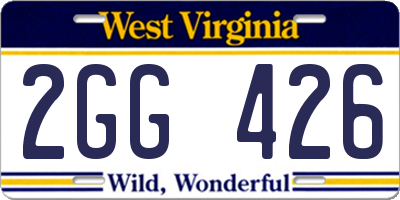 WV license plate 2GG426