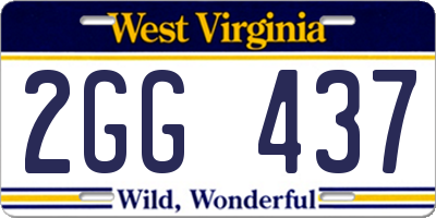 WV license plate 2GG437