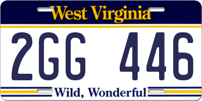 WV license plate 2GG446