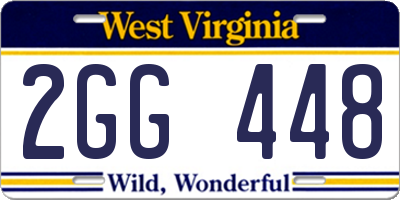 WV license plate 2GG448
