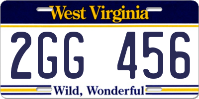 WV license plate 2GG456