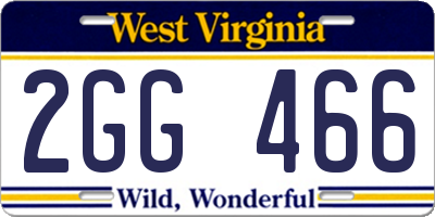 WV license plate 2GG466